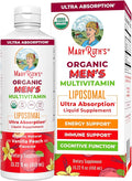 MaryRuth Organics Multivitamin for men | Sugar Free mens Multivitamin | Liquid Vitamins for men | Immune Support Supplement | Cognitive Health &amp Overall Wellness | Vegan | Non-GMO | 15.22 Fl Oz