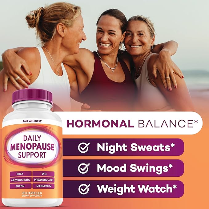 Menopause and Perimenopause Supplement for Women 10-1 Relief Formula for Hot Flashes Night Sweats Mood Energy &amp Hormone – DIM Ashwagandha Vitamin D DHEA Zinc Magnesium 2-Pack 140 Capsules