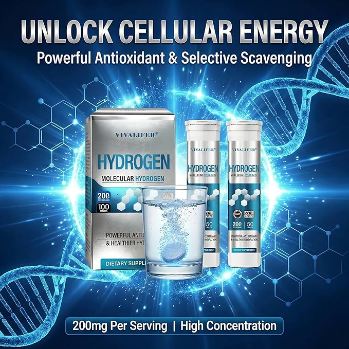 Hydrogen Water Tablets 100 Count (Lemon &amp Raspberry Flavor) - High PPM Molecular Hydrogen &amp Elemental Magnesium Supplement - Dissolvable H2 Generator for Energy Muscle Recovery &amp Hydratio