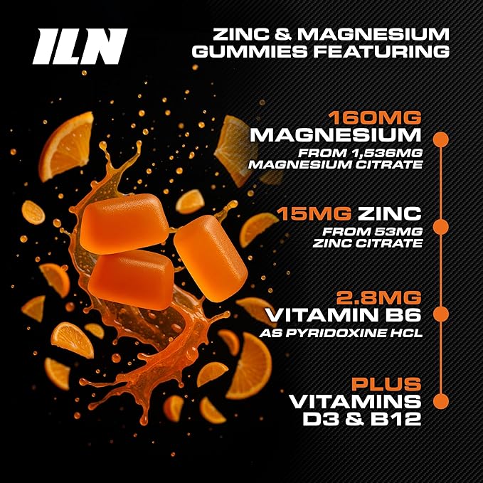 Iron Labs ZM6 Gummies – High Strength Zinc Magnesium Gummies for Men &amp Women (100 Count Orange Flavor Vegan) – Magnesium Citrate and Zinc Citrate Supplements with Vitamin B6 and D3