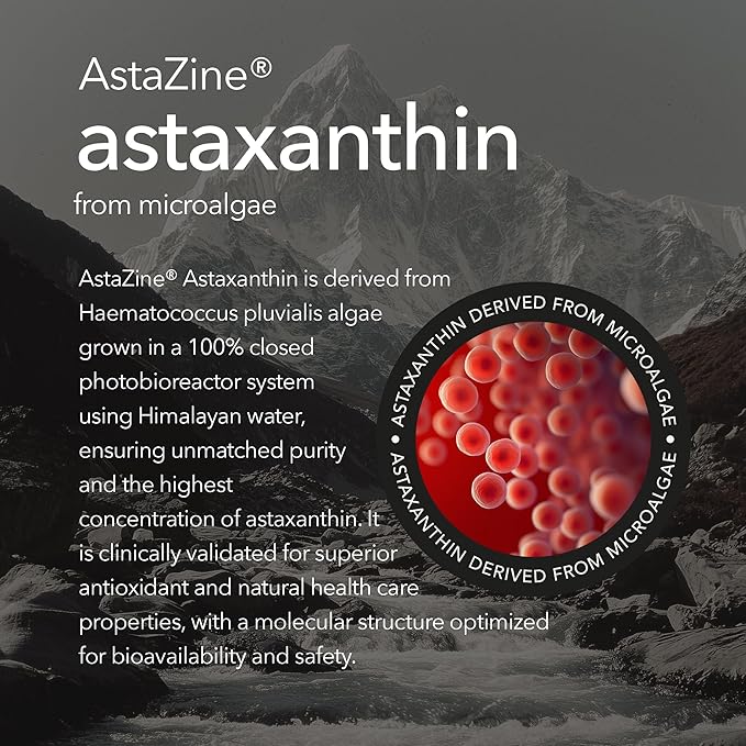 Organic Body &amp Mind Supplement: Astaxanthin with Turmeric Curcumin Antioxidant Powerhouse and Organic Mushroom Nootropic Adaptogen for Calming Focus