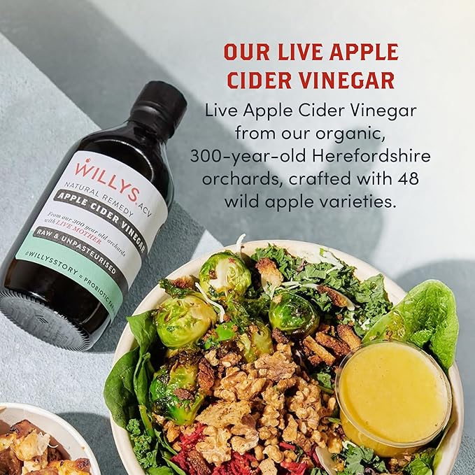 Willys Apple Cider Vinegar With The Mother Glass Bottle 1 Litre
