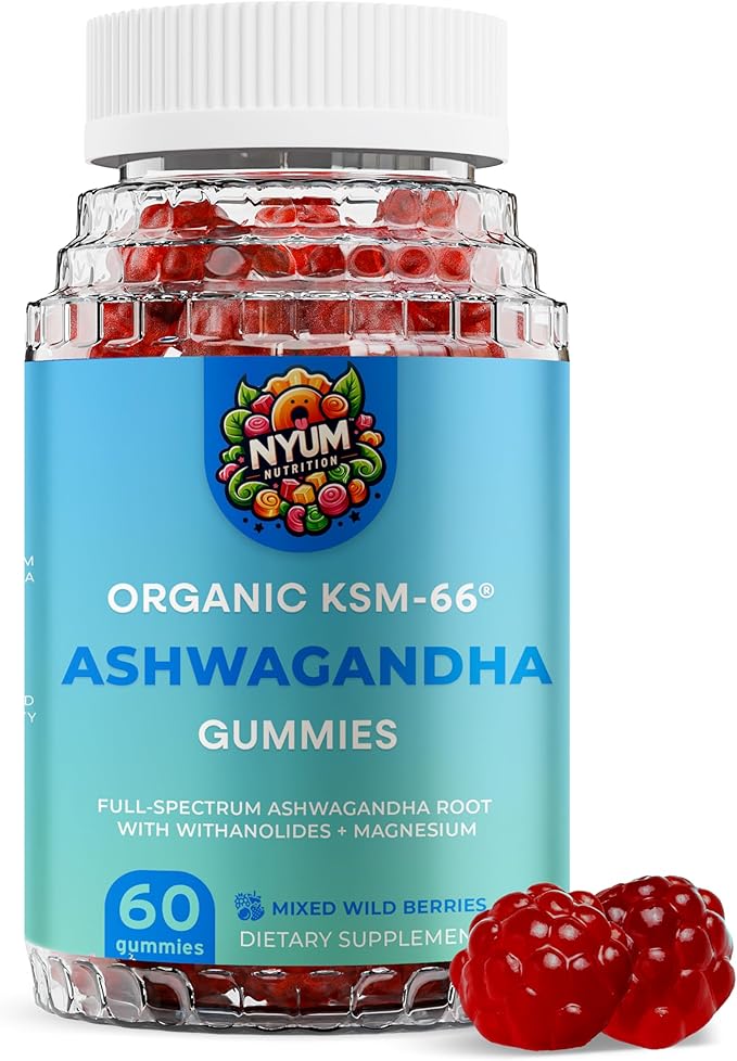 NYUM Nutrition™ Organic KSM-66 Ashwagandha Gummies 3-Pack Mixed Wild Berries