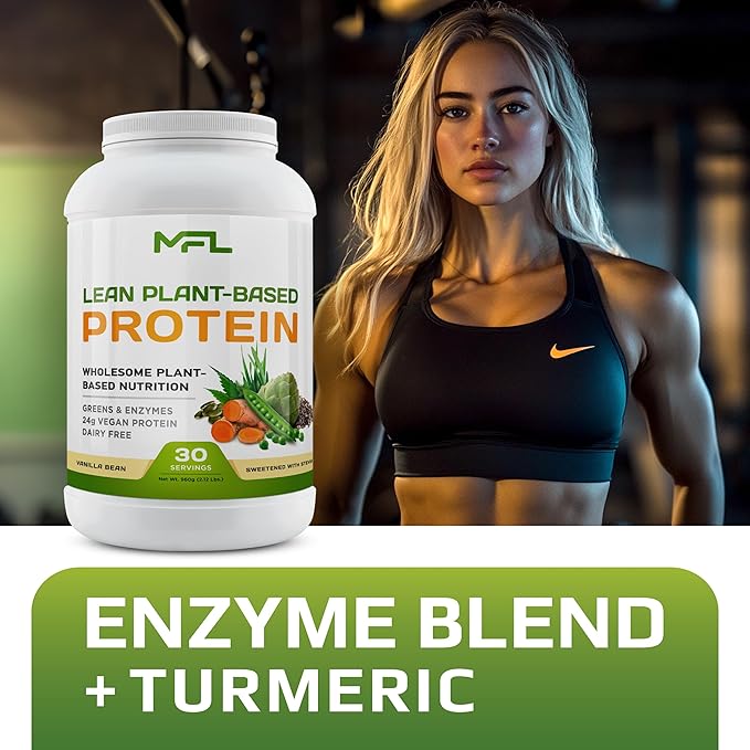 MFL Vegan Plant-Based Protein Powder l Gluten Free l Non Dairy l Non GMO l Lactose Free l Keto-Friendly | 2.12 lbs (Vanilla Bean)