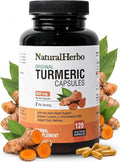 Turmeric Capsules - High Potency Turmeric Root Capsules for Joint Support Mobility and Wellness – Non-GMO Gluten-Free Vegan Turmeric Supplement120 Capsules - 800mg