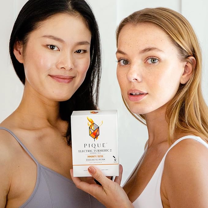 PIQUE Electric Turmeric 2 - Supports Healthy Immunity the Natural Inflammatory Response Natural Detox Pathways and Radiant Skin - 28ct Single Serve Sticks (Pack of 1)