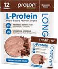 Prolon Longevity Plant Based Protein Powder | Muscle Synthesis &amp Repair Healthy Aging Boost Performance | Vitamins Gluten Free Amino Acids Antioxidants | 25g of Protein | Chocolate 12 Packet