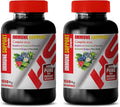 Immune System Vitamins - Immune Support Complex 1550 Mg with Raspberry Green Tea Turmeric GRAVIOLA Grape Pine BARK - Turmeric Pills - 2 Bottles 120 Capsules