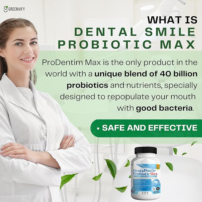 DentalSmile ProbioticMax Advanced Oral Probiotic Supplement 40 Billion CFU 60 Capsules Gluten Free (5)