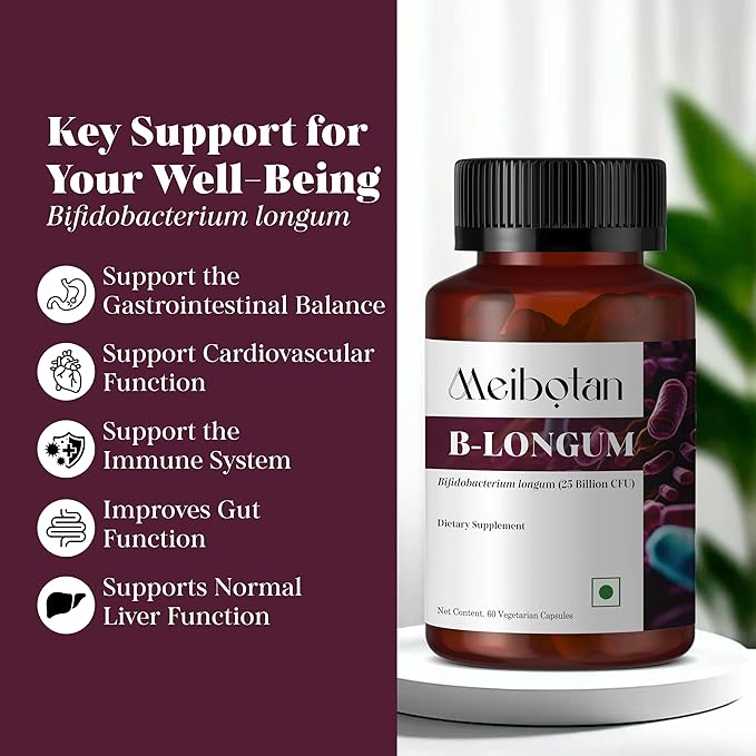 B-Longum Probiotic for Digestive and Immune Health Probiotics for Women &amp Men Helps Good Bacteria with Our Strain Bifidobacterium Longum 25 Billion - 60 Veggie Capsules