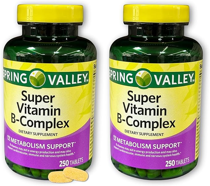Super B Complex Tablets- Blend of Vitamins (Pack of 2 Total 500 Count) Boxed by Fusion Shop Store