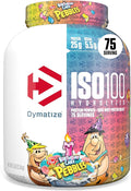 Dymatize ISO100 Whey Protein Powder Isolate Birthday Cake 25g of Protein 5 Pound 5.5g BCAAs Less Than 120 Cal. Gluten Free 1g Fat 1g Sugar 2g Carb (75 Servings)