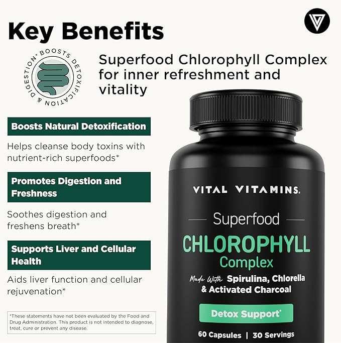 Vital Vitamins Multi Collagen Capsules + Chlorophyll Complex Capsules