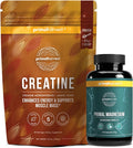 Primal Creatine Powder + Primal Magnesium Capsules Bundle | 2-Pack | Support Muscle Strength Recovery &amp Relaxation | 60 Servings