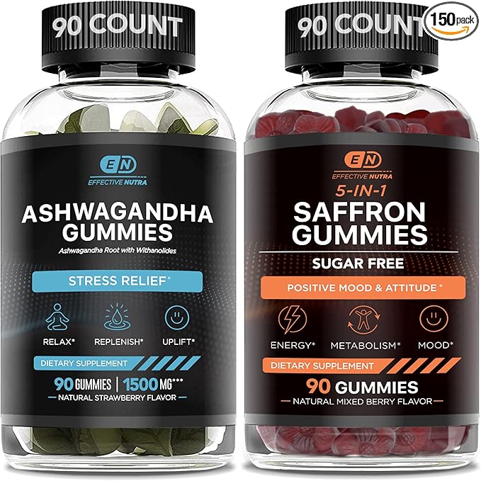 EFFECTIVE NUTRA Ashwagandha Gummies &amp Saffron Gummies