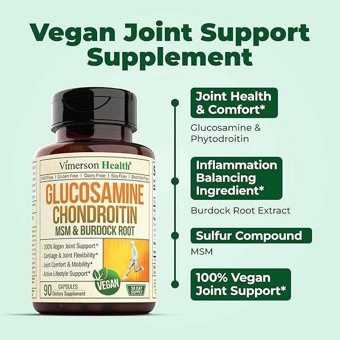 Vegan Glucosamine Chondroitin MSM Joint Support Supplement &amp Complete Multivitamin for Women