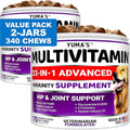 2-Pack Dog Multivitamin Chewable with Glucosamine - Dog Vitamins and Supplements - Senior &amp Puppy Multivitamin for Dogs - Hip &amp Joint Support - Immune Health Skin Heart Digestion Probiotic