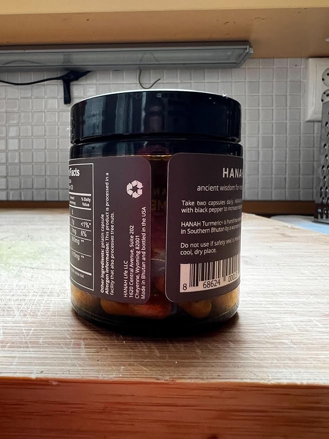 Hanah Turmeric+ with Black Pepper - Antioxidant Digestive Support - 60 Capsules