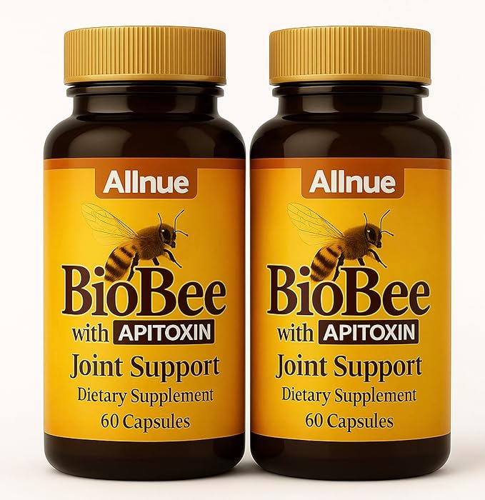 Natural Bio Bee Venom with Glucosamine Sulfate Apitoxin &amp Manuka Honey – Dietary Supplement 120 Capsules (2 Bottles) bee Therapy