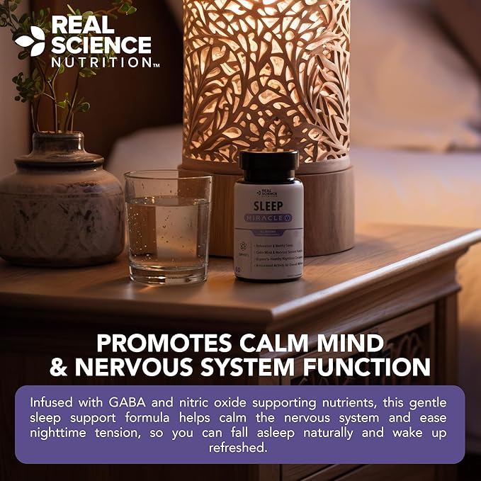 Sleep Miracle Natural Sleep Support &amp Relaxation Supplement for Adults with Vitamins C D K B6 B12 &amp Nitric Oxide Formula Deep Rest Stress Relief &amp Circulation Aid