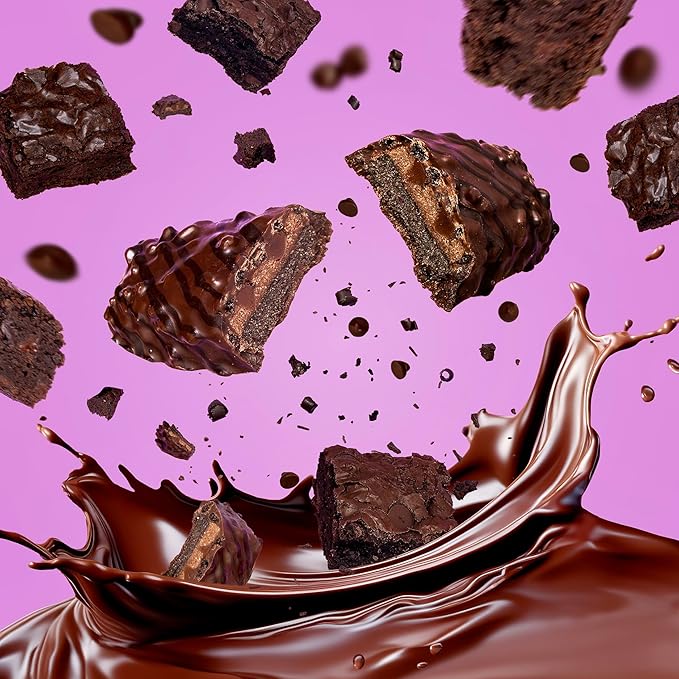 FITCRUNCH Full Size Protein Bars 6-Layer Baked Bar 7g of Sugar Gluten Free &amp Soft Cake Core (12 Full Size Bars Chocolate Brownie)