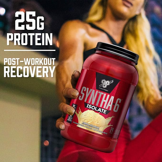 BSN SYNTHA-6 Isolate Protein Powder Peanut Butter Protein Powder with Whey Protein Isolate Milk Protein Isolate Flavor: Chocolate Peanut Butter 48 Servings