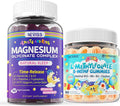 Magnesium Glycinate Gummies Magnesium Bisglycinate Supplement for Sleep &amp Relaxation +Kids L-Methylfolate Gummies Active 5-MTHF + Methyl B12 Vitamin B6 B2 Choline Vegan Omega 3