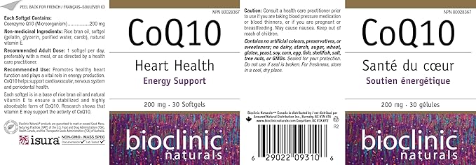 Bioclinic Naturals CoQ10 200 mg 30 gels