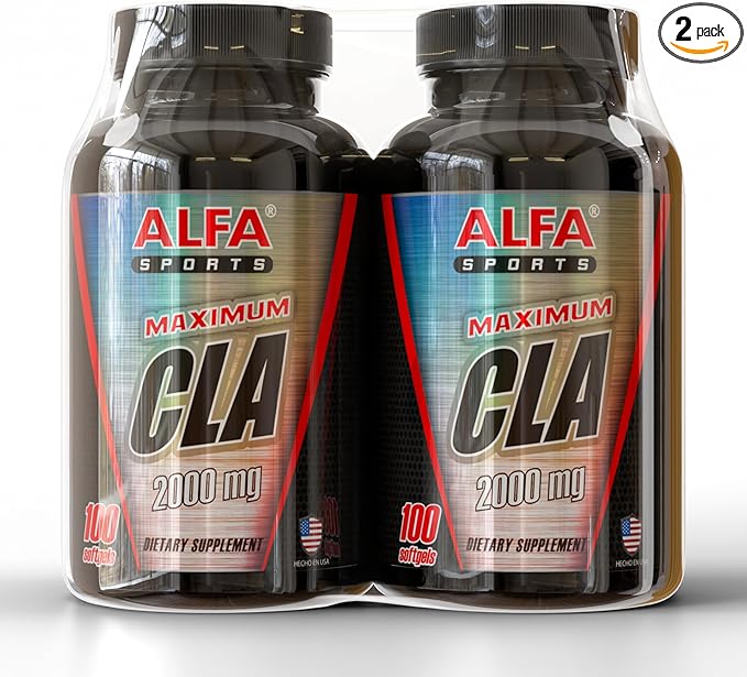 ALFA VITAMINS Maximum CLA 2000 mg – Conjugated Linoleic Acid Supplement for Active Lifestyles - 100 Softgels 2 Pack