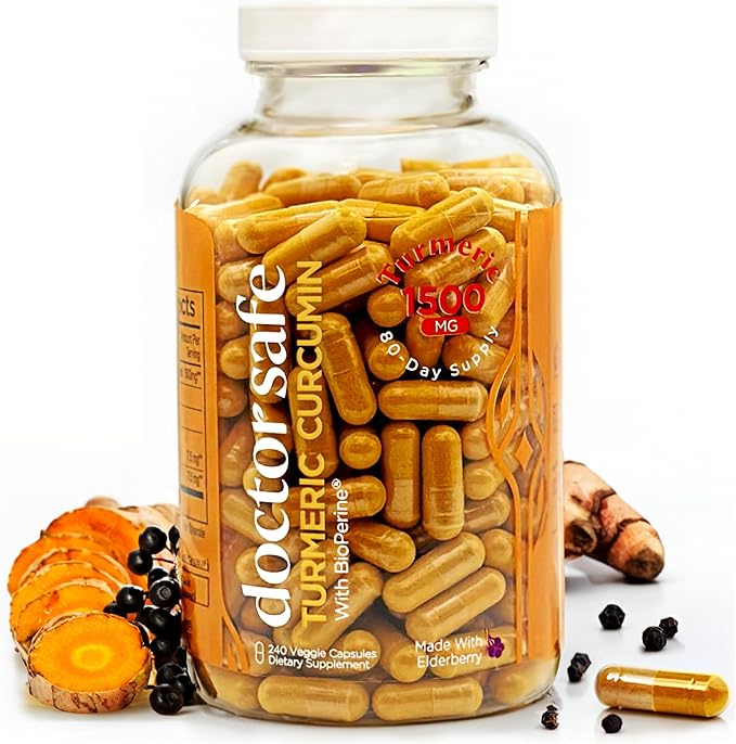 Turmeric Curcumin with 95% Curcuminoids &amp BioPerine Black Pepper | 1500mg | Joint Support Supplement | Non-GMO Gluten-Free - 240 Capsules
