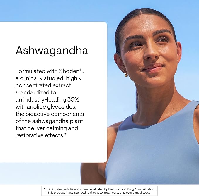 THORNE - Ashwagandha - Highly Concentrated Shoden - Calming Stress Support for Women &amp Men - Supports Daytime Energy Mental Clarity &amp Optimal Immune Function* - Third-Party Certified - 30 Cap