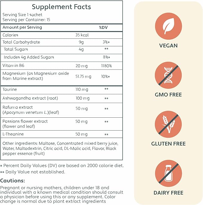 ELVD Calm &amp Clarity Daily Brain Supplements for Memory and Focus &amp Mental Clarity – No-Pill Fast-Acting Liquid Gel with Ashwagandha L-Theanine &amp Taurine – Vegan Gluten-free Non-Drowsy