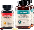 NatureWise [1] Vitamin B12 1000 mcg - Gluten-Free Non-GMO - 60 Softgels[60-Day Supply] + (Pack of 2) Omega 3 Fish Oil 1000mg + Vitamin E - Wild-Caught - 60 Softgels[30-Day Supply]