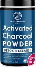 Charcoal House Detox &amp Cleanse USP Medical Grade Coconut Shell Activated Charcoal Powder for Natural Cleanse &amp Health - With High Adsorptive &amp Fast Acting Capacity - 12 oz - 1 Qt