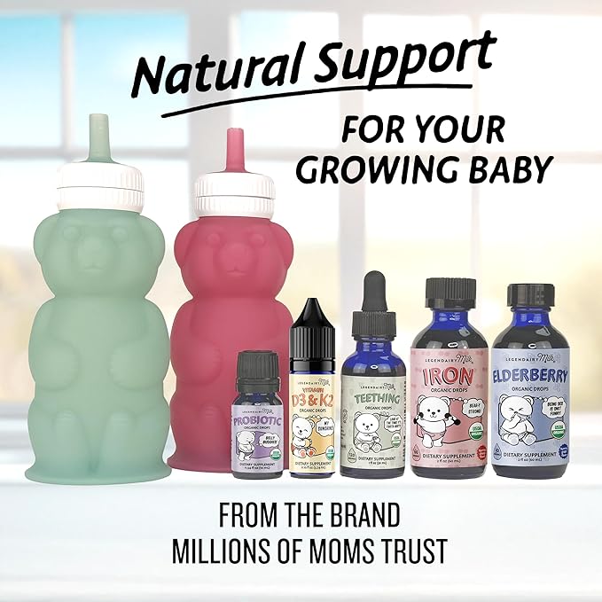 Legendairy Milk Baby Vitamin D3 K2 and Iron Drops Bundle Age 4 Months+