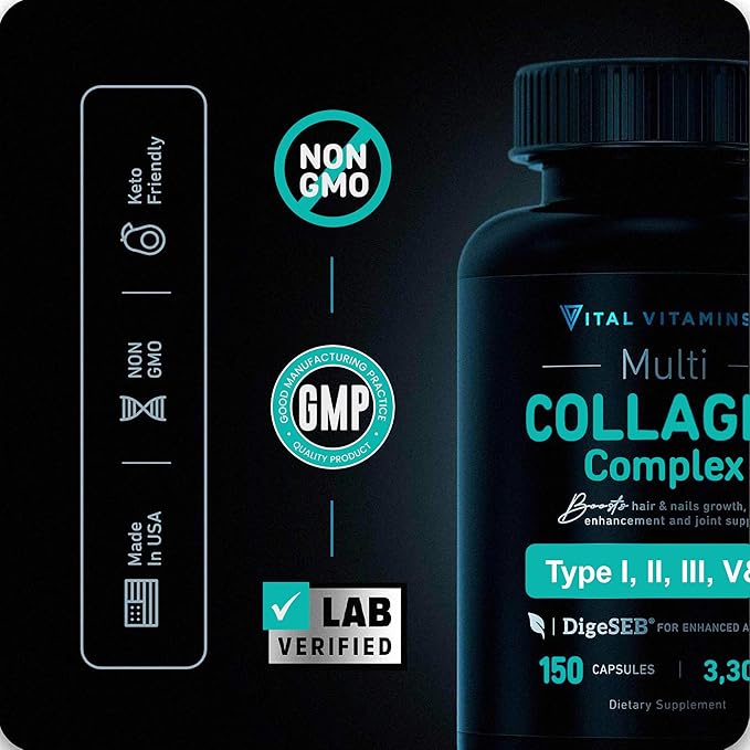 Vital Vitamins Multi Collagen Pills + Multi Collagen Peptides Powder