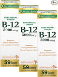 Nature's Bounty Vitamin B12 5000 mcg Sublingual LiquidCardiovascular Health &amp Cellular Energy Support2 Fl Oz(Pack of 3)