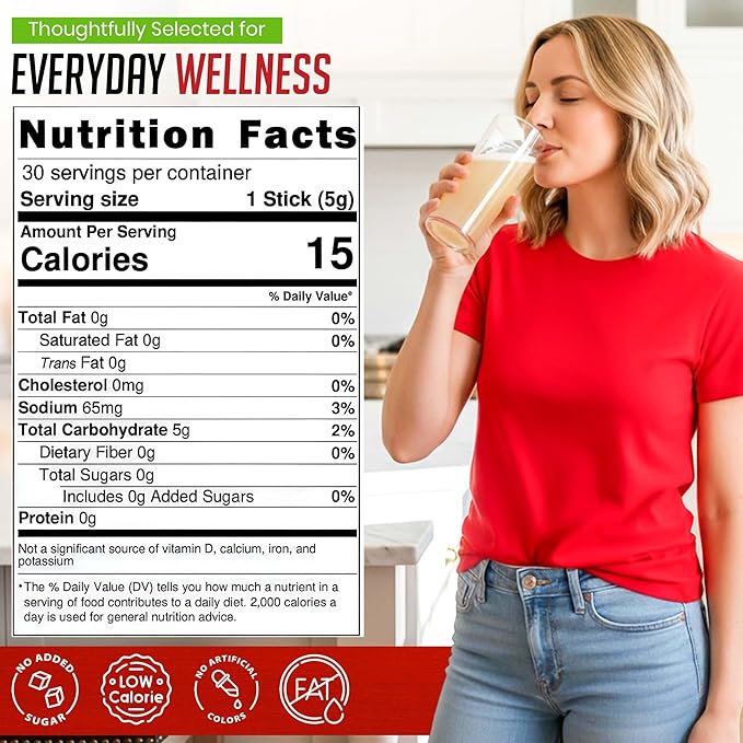 HaeOn Apple Cider Vinegar Drink Powder Stick – On-the-Go with 1500mg ACV 30 Sticks Sugar-Free Probiotics | Supports Digestion (Pack of 30 Apple)