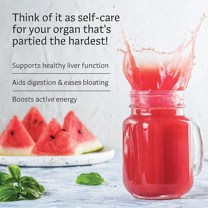 Liver Elixir – Premium Liver Cleanse Detox &amp Repair Powder with 1000mg of Milk Thistle &amp NAC Artichoke Extract Licorice Root - Made in USA - Watermelon (30 Servings)
