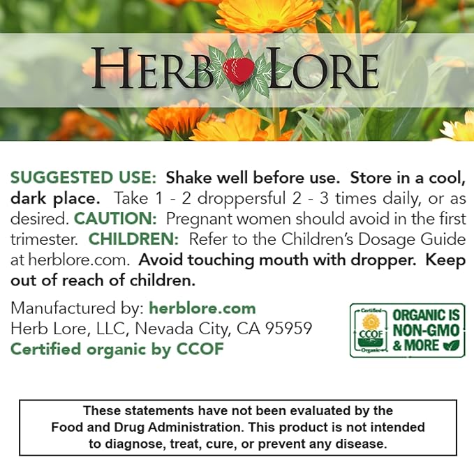 Herb Lore Organic Fennel Seed Tincture - Soothes Gas &amp Bloating - Lactation Support Supplement - 2 fl oz