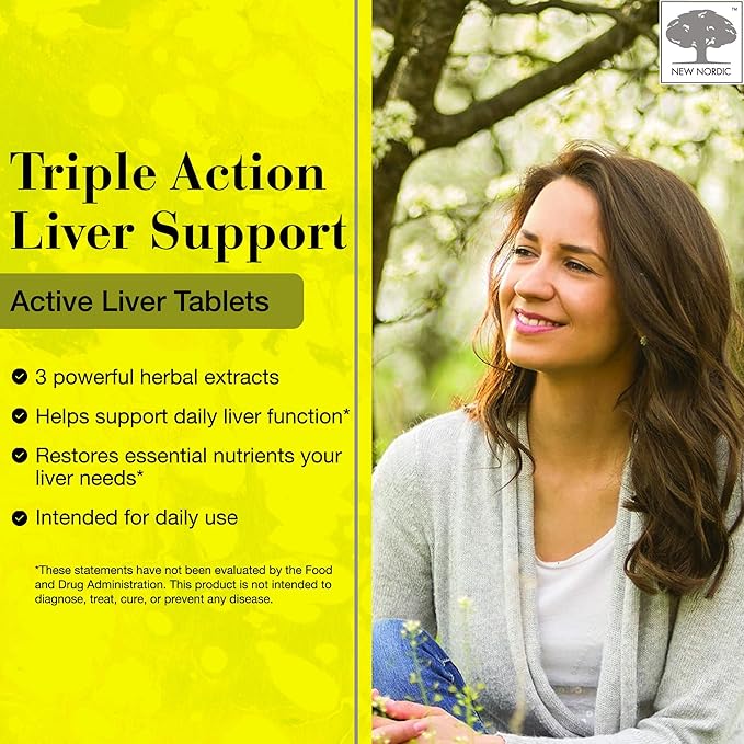 NEW NORDIC Active Liver 30-Day Supply Daily Liver Supplement Milk Thistle Artichoke &amp Turmeric 30 Tablets (Pack of 1)