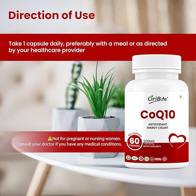 CoQ10 200mg 60 Veggie Capsules | Coenzyme Q10 Supplement for Cellular Energy &amp Heart Support | Antioxidant Support Formula | Ubiquinone Dietary Supplement (2)