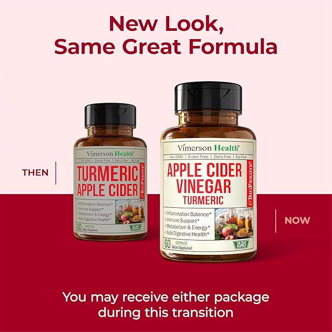 Organic Apple Cider Vinegar with Turmeric Curcumin Supplement &amp Ginger for Digestive Health Metabolism Energy &amp Joint Support – Organic Turmeric &amp Apple Cider Vinegar Capsules – 60 Vegan