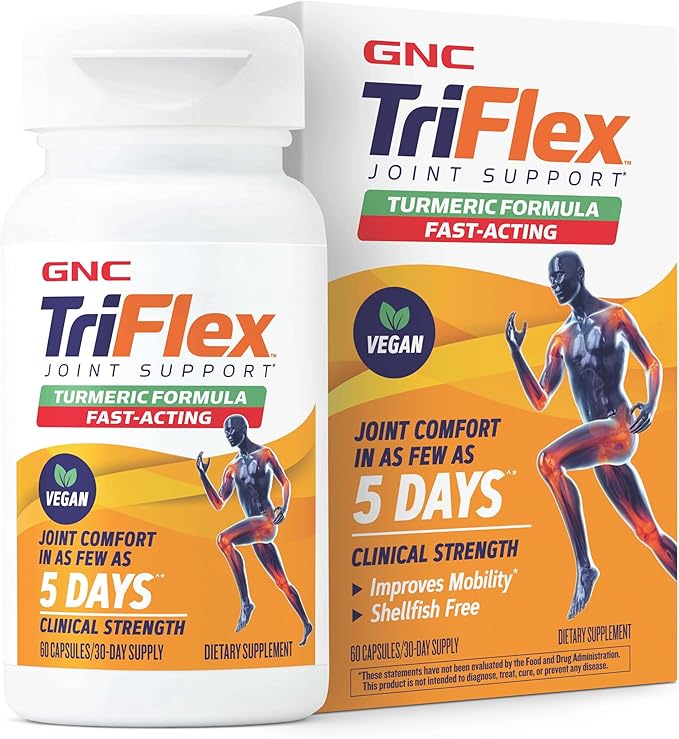 GNC TriFlex Turmeric Formula Improves Joint Comfort and Stiffness Promotes Mobility and Flexibility 60 Capsules