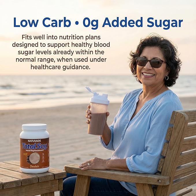 Total Soy Plant-Based Meal Replacement Powder | 13g Complete Soy Protein Low Carb Low Sugar | Supports Hormonal Balance Healthy Blood Sugar &amp Weight Management | Chocolate Vegan