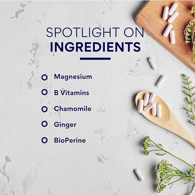 Research Verified Leg Cramps - Magnesium B Vitamins Ginger Chamomile BioPerine - Circulation Support - Vegan - 6 Month Supply