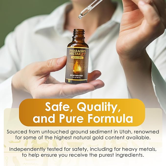 Ultra-Pure 99.9% Liquid Gold - 24K Monoatomic Gold Ormus - Third Eye Awakening Pineal Gland Decalcification Awaken DNA Unlock Light Speed Manifestation - Pharaoh's Nectar XT 2 Pack