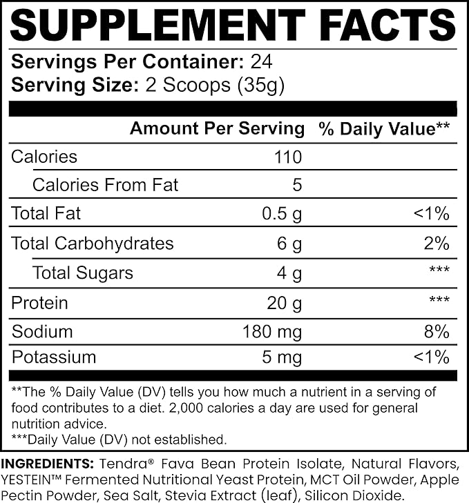 Plant Protein Vanilla | 21g Protein Dairy-Free Gluten-Free Vegan Protein Powder | Muscle RecoverySmooth Vanilla Flavor | Non-GMO Keto-Friendly
