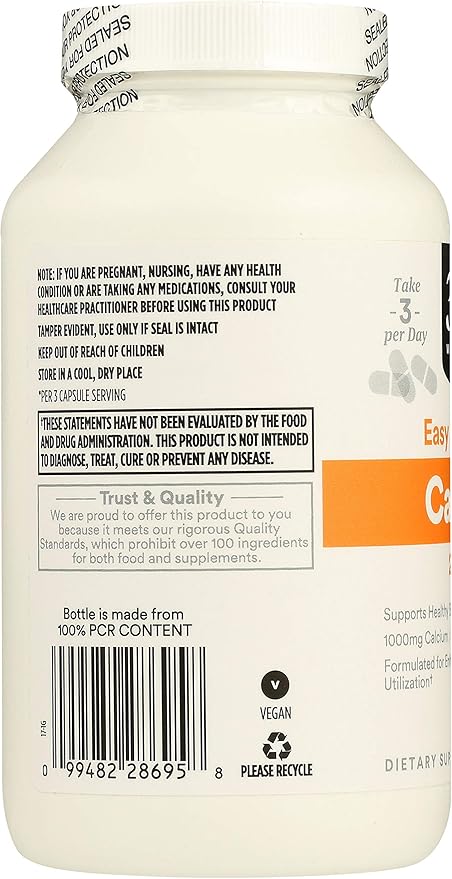 365 by Whole Foods Market Calcium 1000Mg Magnesium 500Mg Easy Swallow 250 Veg Capsules (Pack of 2)