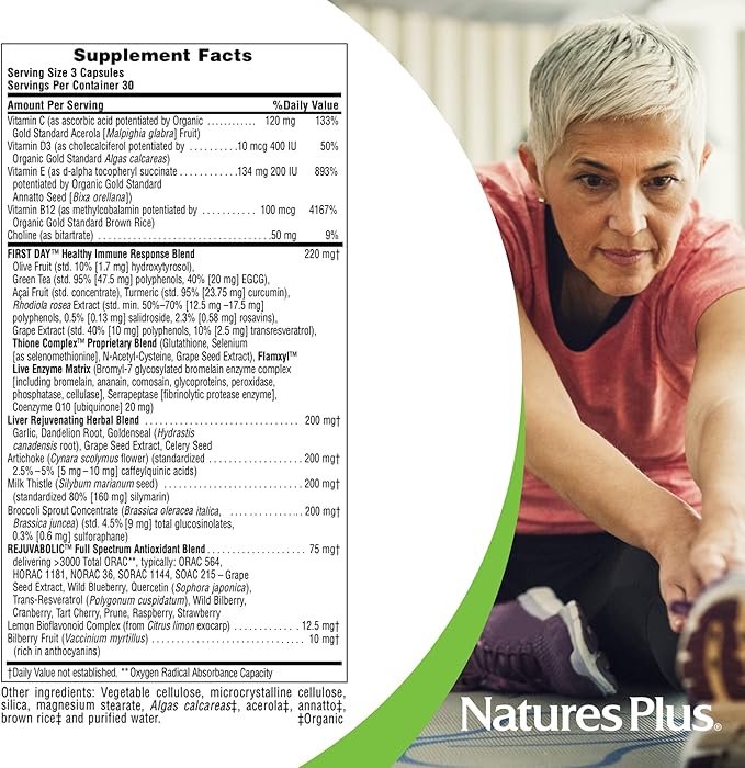 NaturesPlus AgeLoss Liver Support - 90 Capsules - with Artichoke Milk Thistle &amp Choline - Vegetarian Gluten Free - 30 Servings